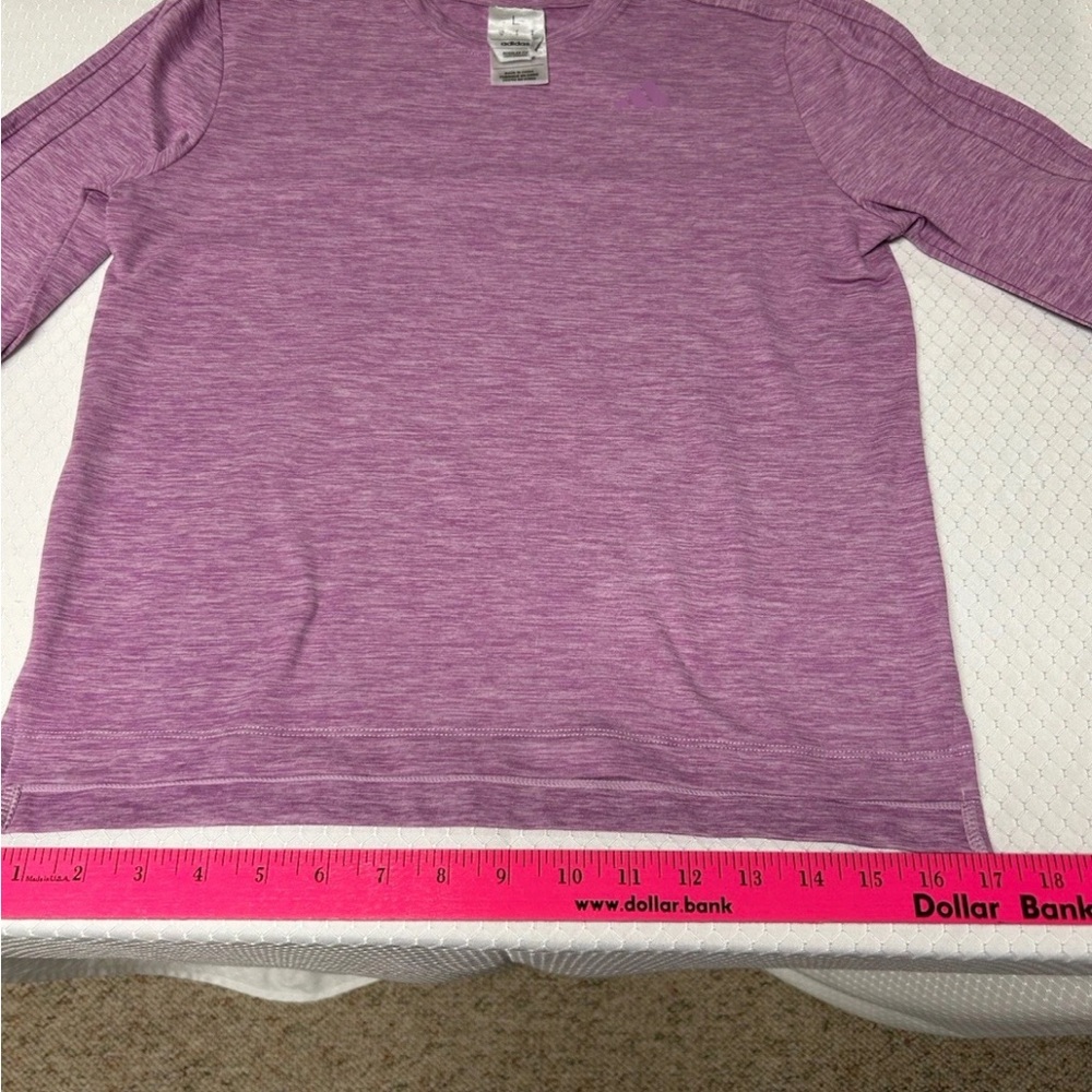 Adidas Girls V.COLORS Three Stripes Long Sleeve Melange Training T-shirt Nwt L14 - Picture 8 of 16